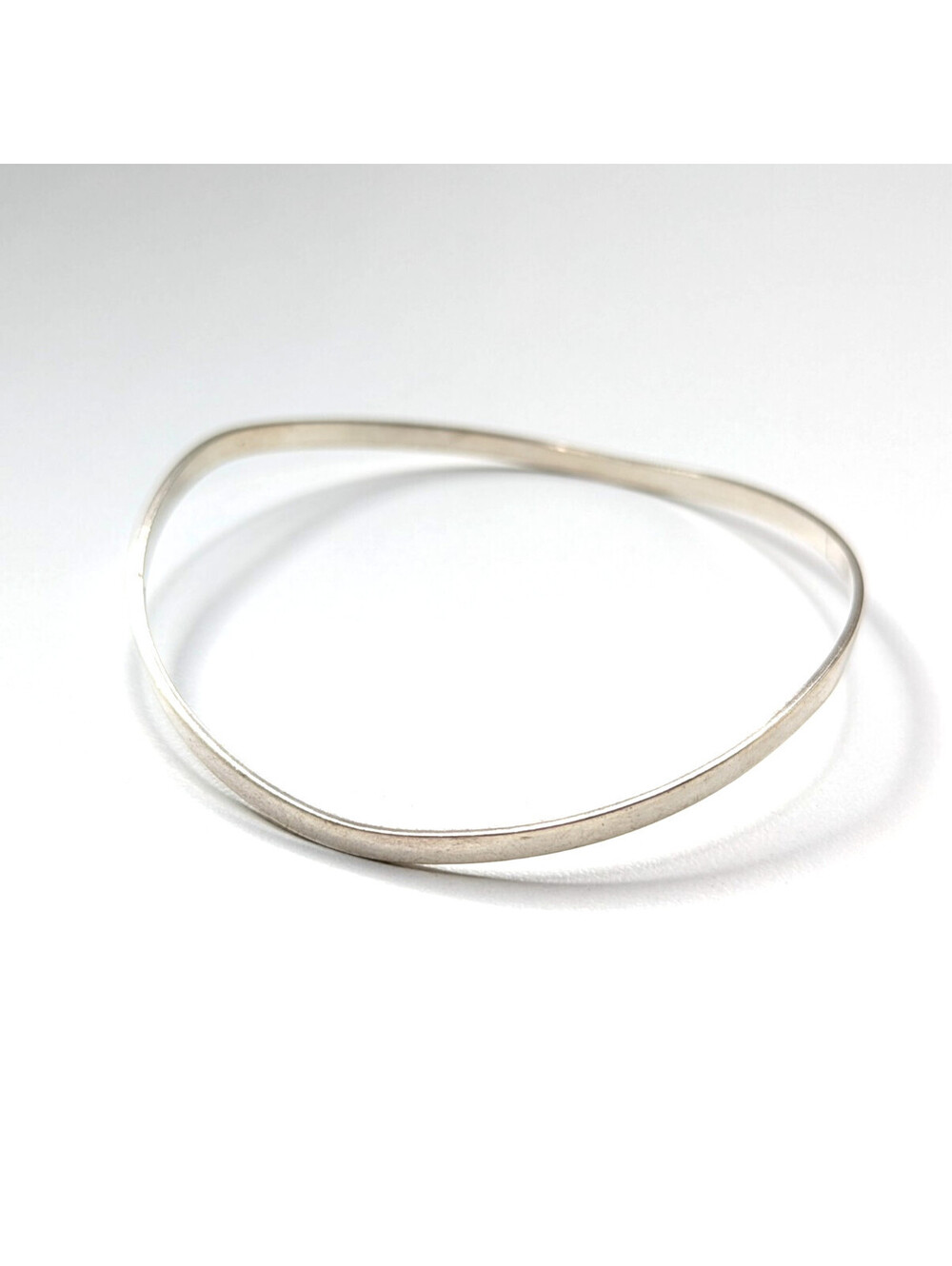 Sterling Silver 925 Italy Vintage Slip On Bangle Bracelet Polish Flat Band 7.2g